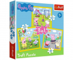 Pusle komplekt Trefl P&otilde;rsas Pepa (Peppa Pig ) 3 in 1, 20+50+36 osa.