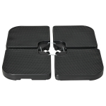 Outsunny 4-osaline p&auml;ikesevarju raskus ilmastikukindel p&auml;ikesevarju raskus k&auml;epidemega varikatusega p&auml;ikesevarjule, saab t&auml;ita 80 kg liiva v&otilde;i 60 kg veega, HDPE, must