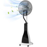 HOMCOM pjedestaal ventilaator vesi 90W uduvihm rullid 3L paak 3 taset kaugjuhtimispult v&otilde;nkuv must