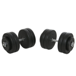 Kettlebell-komplekt 8 x 5 kg, 4 x 1,5 kg kettlebell-ketast plastikkattega, p&otilde;randas&otilde;bralik, must