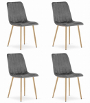 4 tooli komplekt Leobert Lava, hall/pruun