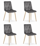 4 tooli komplekt Leobert Libra, hall/pruun