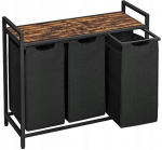 Pesukorv seisev 3-kohaline pruun must