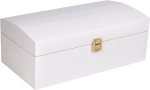 Valge puidust karp 34,5 x 18 x 13,8 cm koos kaanega Creative Deco