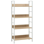 vidaXL 4-korruseline raamaturiiul tamm 60x27,6x124,5cm, puitlaastplaat, Ruda