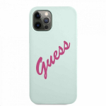 Guess &uuml;mbris iPhone 12 Pro Max 6,7 GUHCP12LLSVSBF sinise-fuksia k&otilde;va &uuml;mbrisega Silicone Vintage