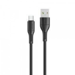 USAMS U68 Micro USB laadimis- ja infoedastuskaabel 2A 1m, must
