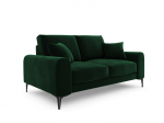 Kahekohaline diivan Mazzini Sofas Madara, veluur, tumeroheline/must