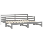 Lahtik&auml;iv voodi vidaXL, hall, 2 x (90 x 200) cm, t&auml;ispuit m&auml;nnipuit, Pilka
