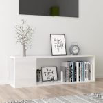 vidaXL telerikapp, k&otilde;rgl&auml;ikega valge, 100 x 24 x 32 cm, puitlaastplaat