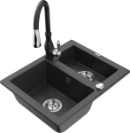 Graniidist k&ouml;&ouml;givalamu Mexen Carlos koos segisti ja valamuga, Black granite+Black