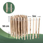 Creative Home aiapiirde &otilde;ue | 50 cm k&otilde;rge, 5 m pikkune sarapuupuidust rullpiire | Paneelide vahe 3&ndash;5 cm | Puidust piirdeaed murule, peenra &auml;&auml;ristuseks sarapuust