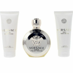 Komplekt Versace Eros Pour Femme naistele: L&otilde;hnavesi EDP, 100 ml + kehakreem, 100 ml + du&scaron;igeel, 100 ml + kosmeetikakott
