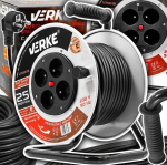 Verke pikendusjuhe trummel ehituslik 3x1,5mm 25m 4 pesa