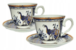 Vipolimex tasside komplekt 2 tk paabulind sinine 220ml, bone china portselan, kingitus