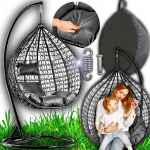 Gordon ripptool-kiik koos raami, padja ja kattega, tugev kookon