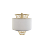 Rippuv valgusti - DKD Home Decor - Valge - Pol&uuml;ester - Bambus - 40x40x52 cm