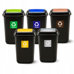 Pr&uuml;gisorteerimiskonteiner x5 segaolmej&auml;&auml;tmed bio klaas paber plastik 90l