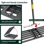 Murureha k&auml;epidemega, kokkupandav 220 cm, muru tasandusreha, must metall, vastupidav p&otilde;randa muru planeerimise t&ouml;&ouml;riist, muru l&uuml;kkaja &otilde;ue, golfi, aia, tagaaia jaoks