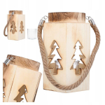 Puidust latern j&otilde;ululik dekoratiivne latern k&uuml;&uuml;nlale k&auml;epidemega