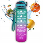 Motiveeriv veepudel 1l spordipudel skaala ja m&otilde;&otilde;dikutega, lekkekindel