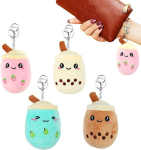 Bubble Tea pehme m&auml;nguasja v&otilde;tmehoidja, 4 Bubble Tea ripatsi komplekt, Bubble pl&uuml;&uuml;sm&auml;nguasi, Boba pehme m&auml;nguasi, teetassi padi, laste m&auml;nguasi lastele, t&auml;iskasvanutele