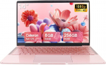 14" Ultrabook 8gb Ddr4 1920x1080 Ips Celeron N4120 Quad Core (kuni 2.6ghz) Usb 3.0 &uuml;li&otilde;huke kaasaskantav Windows 11 s&uuml;learvuti (roosa kuld, 8+256g Ssd)