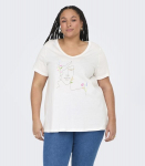 Only Carmakoma Naiste T-s&auml;rk 15341620*01, valge/cloud