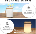 Postlucky p&auml;ikeseenergial t&ouml;&ouml;tav laualamp v&auml;litingimustes 2-in-1 laadimise akuga v&auml;lilamp dimmerdatav sooja valge ja rgb led laualamp juhtmevaba kaasaskantav p&auml;ikeseenergial t&ouml;&ouml;tav laualamp ip44 terrassile, k&auml;mpingusse, aeda, r&otilde;dule