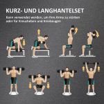 HOMCOM 2-&uuml;hes hantlikomplekt 30 kg, reguleeritav l&uuml;hike ja pikk kang, professionaalne hantel j&otilde;u- ja raskustreeninguks kodus ja fitnessiks, Juoda