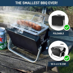 Mikamax maailma v&auml;ikseim bbq - kokkupandav mini bbq telkimiseks, randa, piknikule ja festivalidele - kompaktne s&ouml;egrill &otilde;ue ja reisile