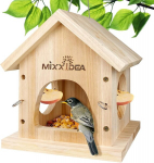 Mixxidea puidust linnus&ouml;&ouml;gimaja, multifunktsionaalne linnus&ouml;&ouml;gimaja riputatav seedripuidust metsikute lindude s&ouml;&ouml;gimaja lihtne puhastada ja t&auml;ita, puidu v&auml;rvi