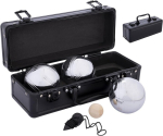 Engelhart - 010124 - metallist petangi pallide komplekt alumiiniumist korpusega - 3 palli 74 mm, 720 g - transpordikohver 26,5 x 10 x 9 cm - petangi m&auml;ng - triplette - pallim&auml;ng