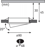 Paulmann S&uuml;vistatav valgusti Led Coin Base &Uuml;mmargune 5 W Raud Ip23 Pritsmekindel 3 tk komplekt P&ouml;&ouml;ratav 3 astet dimmerdatav