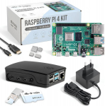 Raspberry Pi 4 4 Gb stardikomplekt, must, Usb-c toiteplokk 15 W, korpus, 64 Gb Sd-kaart, 4k Micro Hdmi kaabel, jahutusradiaatorite komplekt
