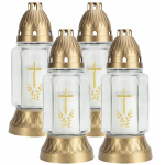 Shopland hauak&uuml;&uuml;nalde komplekt 4x elegantne kuldne k&uuml;&uuml;nal kuldse ristiga