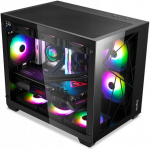 Segotep Lumi Ii Black Akvaariumi korpus 2x klaas + 3x Infinity Argb ventilaator + Argb kontroller