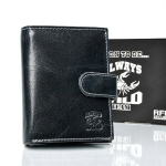 Meeste naturaalsest nahast rahakott Always Wild, must