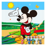 Maalimine numbrite j&auml;rgi lastele 4-14 aastat 20x20 cm raamil Mickey