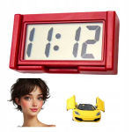 Elektrooniline auto kell patareidega, selge Lcd punane