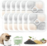 12 tk kassi joogivee purskkaevu filtrite komplekt, Catit filtripurskkaevule, Catit joogivee purskkaevule, filter, mitme kassi purskkaev, aktiivs&ouml;epump, &uuml;hildub Pixiga