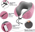 Gannepie Reisipadi Premium Memory Foam magamiseks, mugav ja toetav kaelapadi, kaasaskantavad tarvikud lennukile, autole, kontorisse ja koju (roosa)