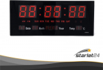 Starlet24 Jh3615 Led seinakell taimeri, &auml;ratuskella, edasil&uuml;kkamise funktsiooni, kalendri, temperatuuri n&auml;idikuga, suur Led-ekraan, 36 x 15 cm, punane