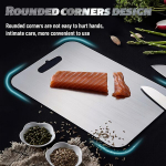 Titan l&otilde;ikelaud, Shyllin 34 x 23 cm kahepoolne l&otilde;ikelaud, roostevabast terasest l&otilde;ikelaud, titaanist l&otilde;ikelaud toidu jaoks, titaanist l&otilde;ikelaud lihale, puuviljadele, k&ouml;&ouml;giviljadele