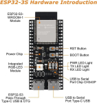 Esp32-s3-devkitc-1 Xtvtx 3 t&uuml;kki Esp32-s3 Wroom-1-n16r8 arendusplaadid 16m v&auml;line v&auml;lkm&auml;lu 8m Psram Wifi ja Bluetooth 5.0-ga Arduino jaoks
