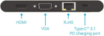 Pny k&otilde;ik-&uuml;hes usb-c mini dokkimisjaam integreeritud usb-c kaabliga, 2x usb-c, 2x usb-a 3.1, 1x hdmi, 1x vga, 1x rj45, 1x sd ja microsd porti, must, a-2uf-2tc-k01-rb