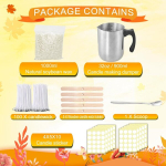 Likegor k&uuml;&uuml;nalde valmistamise komplekt, sisaldab 900 ml k&uuml;&uuml;nalde valmistamise kannu, 1 kg naturaalset sojavaha, 5 puidust k&uuml;&uuml;nlatahtide hoidjat, 100 k&uuml;&uuml;nlatahti, 200 k&uuml;&uuml;nlakleepsu ja 1 lusikat