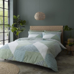 Catherine Lansfield Larsson Geo Green tekikoti komplekt 200 x 200 + 2 (50 x 80 cm)