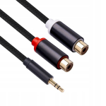 3,5 mm male kuni 2rca female stereo audio Y splitter Rca kaabel 0,3 m