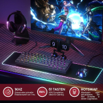 Gk61 s hot-swap mehaaniline m&auml;nguriklaviatuur - 62 klahviga mitmev&auml;rviline rgb led taustavalgustus pc/mac m&auml;ngijatele - iso saksa paigutus (gateron Mechanical Red, must)